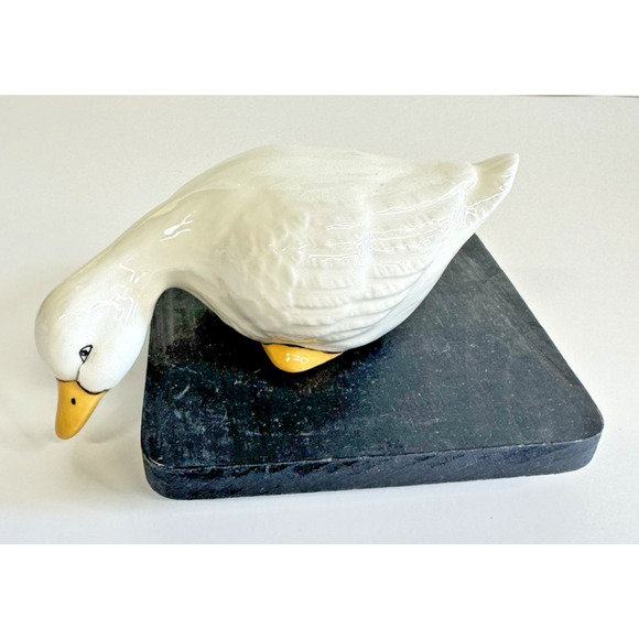 Vintage Hand Painted Ceramic Duck for Sitting on a Shelf Grandma Cottage Core - Picture 1 of 6